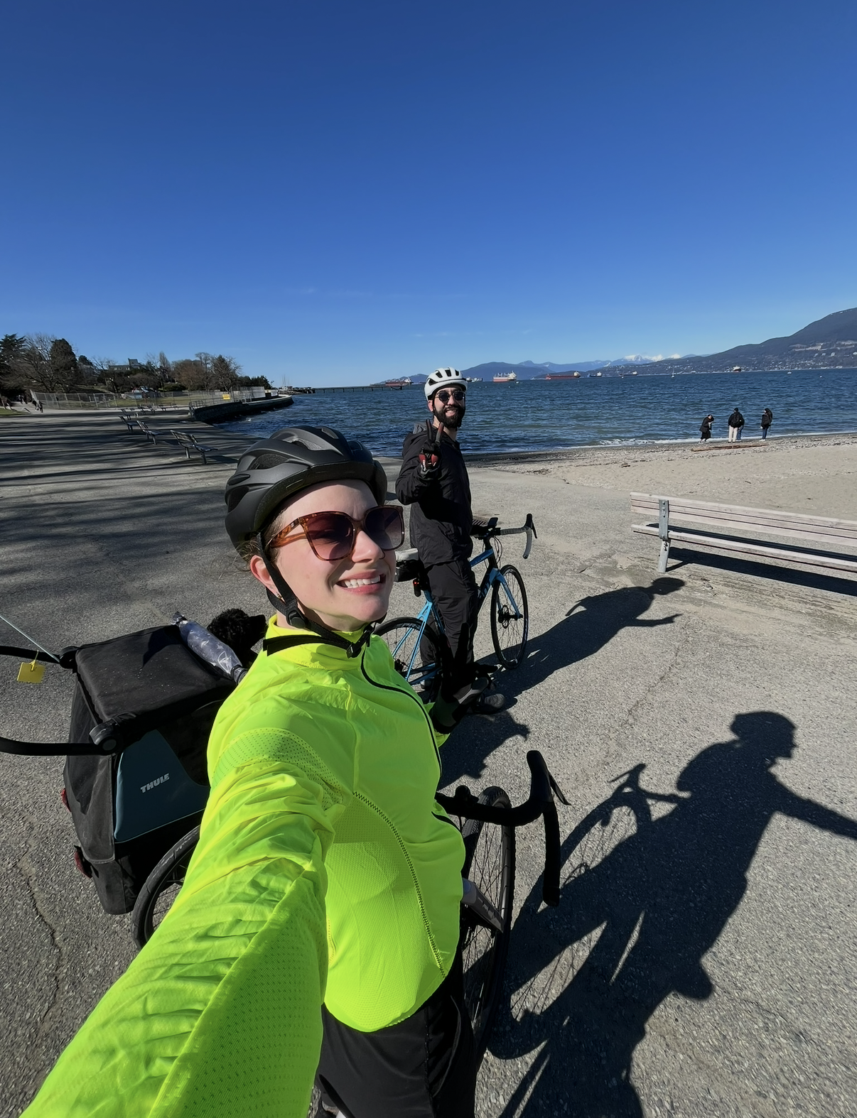 Danielle biking along the Vancouver seawall
